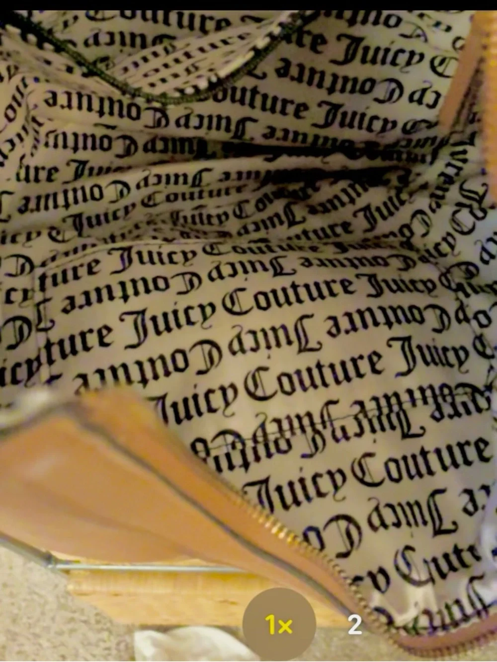 JUICY COUTURE Cognac Leather Hobo with Gold Accents.  NWOT